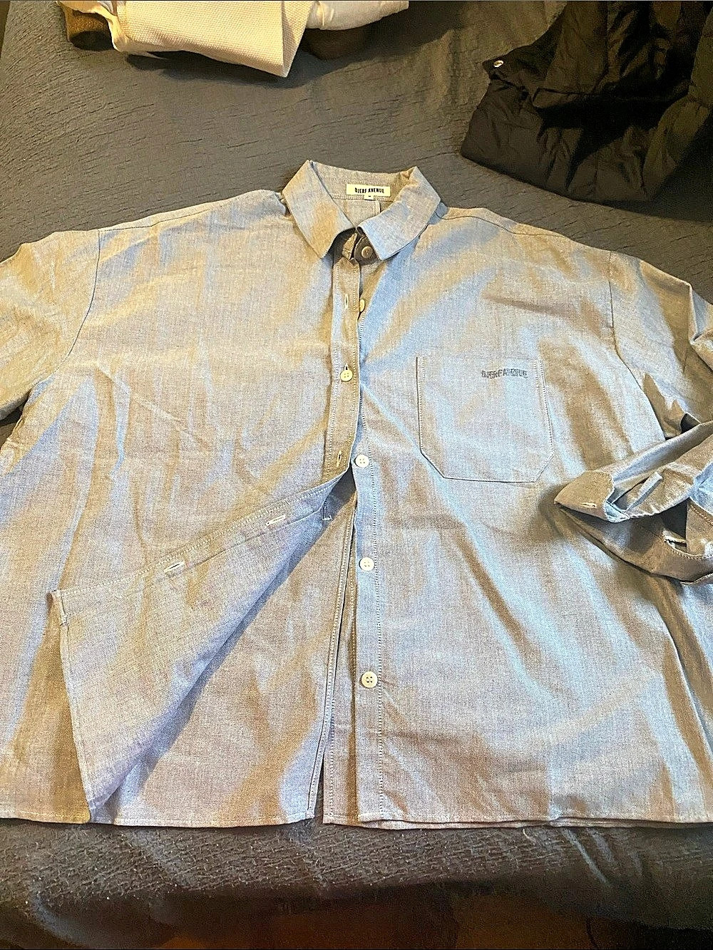 Djerf Avenue Breezy Shirt Blue Checkered Blue & White Medium